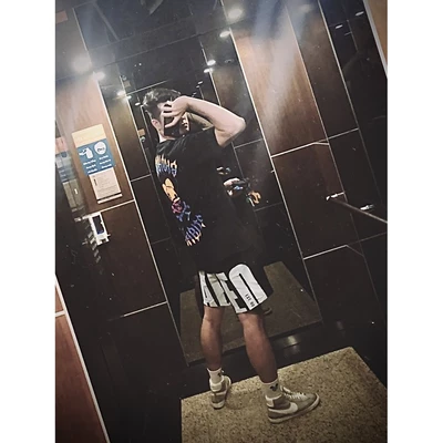 LQB05 Quần short nam phong cách Big logo Labeo 2 màu be đen