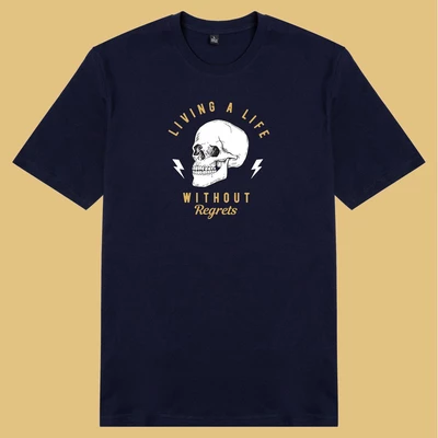 Áo thun tay ngắn unisex Chodole cho cả nam và nữ, chất liệu vải cotton in hình Living a Life without regret