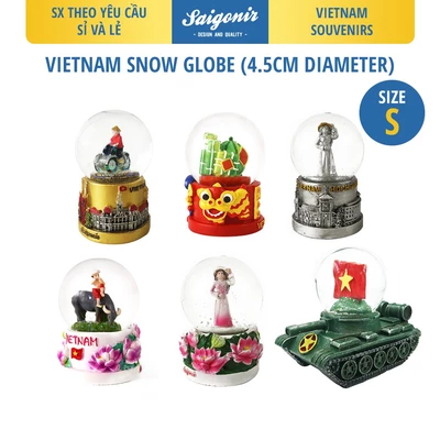 Quả Cầu Tuyết Thuỷ Tinh 4.5cm Snowglobe Hình Ảnh Việt Nam Chi Tiết Sắc Nét Quà Lưu Niệm Saigonir