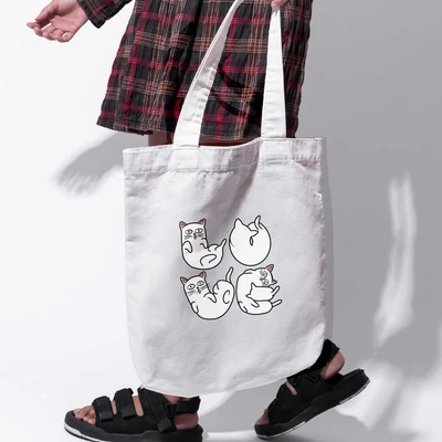 Túi vải tote bag của Chodole chất liệu túi canvas vải bố đẹp in hình độc đáo thú cưng Cat Lovers - Love