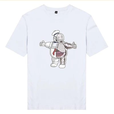 Áo thun unisex cotton in hình Half Skeleton series - Marshmallow (nhiều màu)