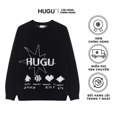 Áo sweater len tay dài HUGU - On The Star - vải len dày dặn, form rộng unisex