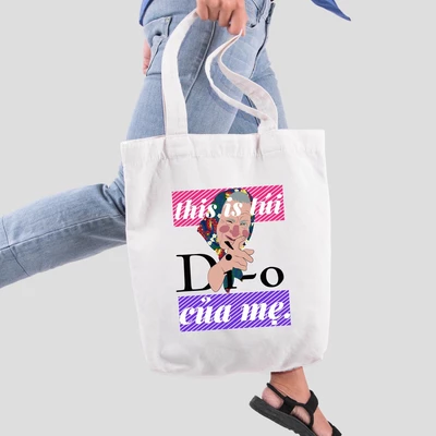 Túi vải tote bag của Chodole chất liệu túi canvas vải bố đẹp in hình Túi Dì-O của mẹ