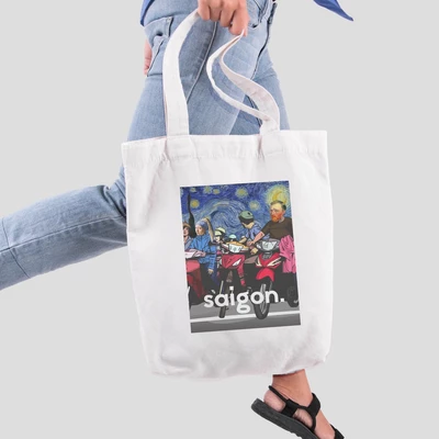 Túi vải tote bag của Chodole chất liệu túi canvas vải bố đẹp in hình độc đáo du lịch Vietnam 2