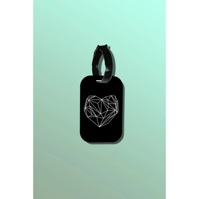 Tag hành lý loại thẻ hành lý làm bằng gỗ ép cán nhựa cao cấp in hình Heart Graphic