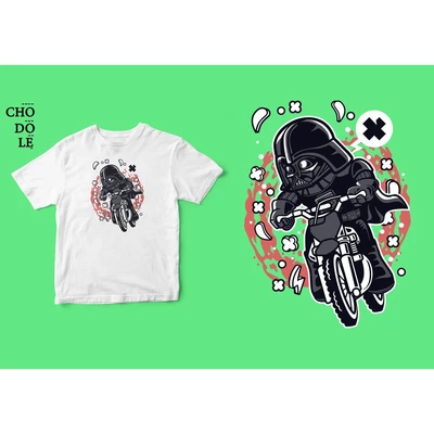 Áo thun unisex cotton 100% in hình Super Heroes Series - Vader Motocross (nhiều màu)