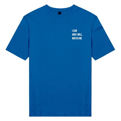Áo thun ngắn tay unisex Chodole cho cả nam và nữ, chất liệu vải cotton in cotton 100% in chữ I can and I will. Watch me