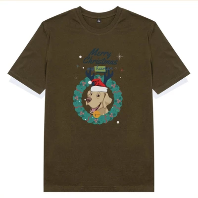 Áo thun unisex cotton 100% in hình Pet Lover Xmas - Labrador (nhiều màu)