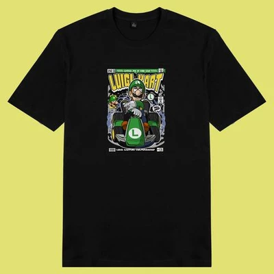 Áo thun ngắn tay unisex Chodole cho cả nam và nữ, chất liệu vải cotton in hình pop culture Luigi Kart