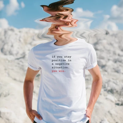 Áo thun unisex áo thun nam nữ cotton 100% in chữ If you stay positive in a negative situation (nhiều màu)