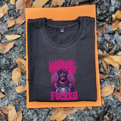 Áo thun tay ngắn unisex Chodole cho cả nam và nữ, vải cotton in hình We're all fucked (nhiều màu)