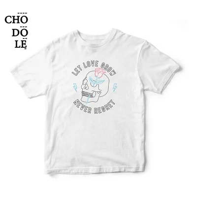 Áo thun ngắn tay unisex Chodole cho cả nam và nữ, chất liệu vải cotton in COTTON 100% IN HÌNH LET LOVE GROW