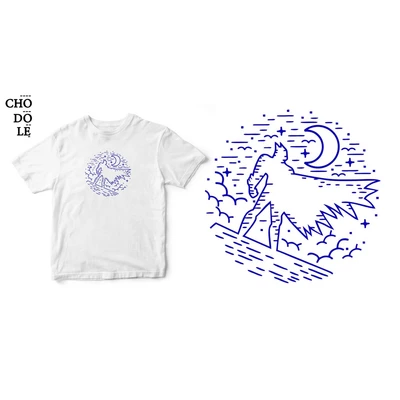 Áo thun tay ngắn unisex Chodole cho cả nam và nữ, chất liệu vải cotton in hình Darkest Night