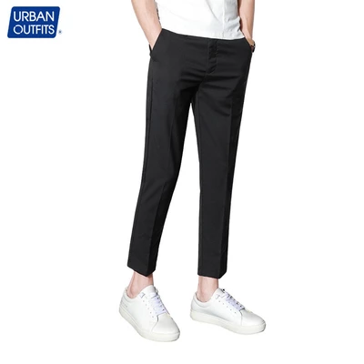 Quần Âu Nam URBAN OUTFITS Công Sở Hàn Quốc SLIM FIT Ống Đứng Ôm Có Ly - Quần Tây Nam Đi Học 100%Cotton Cao Cấp Đen QTS01