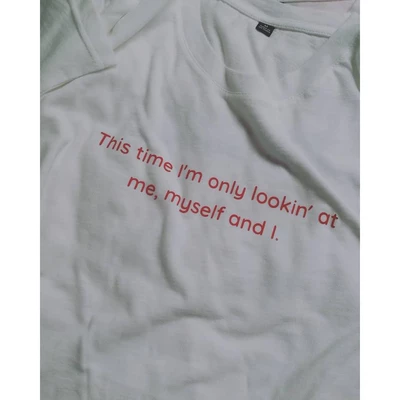 Áo thun in chữ Me, myself and I - vải cotton 3.2