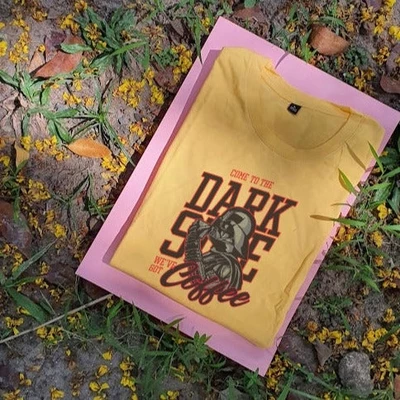 Áo thun tay ngắn unisex Chodole cho cả nam và nữ, vải cotton in hình darkside coffee (nhiều màu)