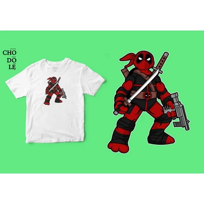 Áo thun tay ngắn unisex Chodole cho cả nam và nữ, chất liệu vải cotton in chữ Super Heroes Series - Ninja Deadpool