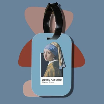 Thẻ hành lý cho túi xách balo du lịch in hình Pantone - Girl with a pearl earring (nhiều màu)