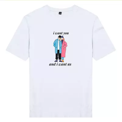 Áo thun unisex Chodole cotton 100% in hình Love Couple - I want you and I want us (nhiều màu)