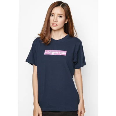Áo Thun Xanh Đen Cotton in chữ Love City - Saigon You
