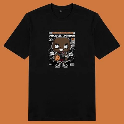 Áo thun tay ngắn unisex Chodole cho cả nam và nữ, chất liệu vải cotton in hình Popular Cartoon Michael Jordan