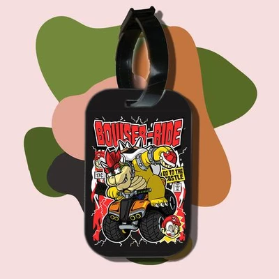 Thẻ hành lý cho túi xách balo du lịch in hình pop culture cartoon series bowser ride (nhiều màu)