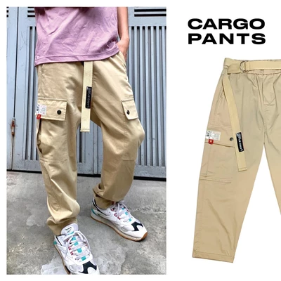 LBQ10 Quần Cargo Pants BIC Labeo Quần dài nam túi hộp ống rộng phong cách Hiphop
