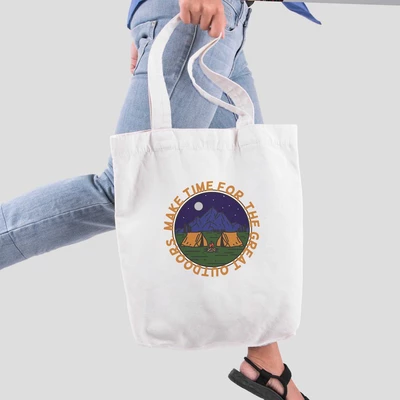 Túi vải tote bag của Chodole chất liệu túi canvas vải bố đẹp in hình độc đáo The Great Outdoor - Night Camping
