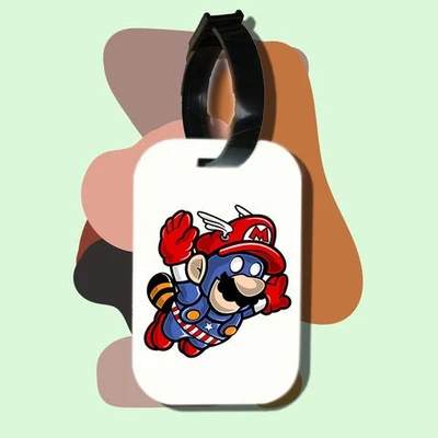 Thẻ hành lý cho túi xách balo du lịch in hình Super Heroes Captain Mario (nhiều màu)