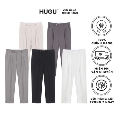 Quần tây nam màu đen, xám,... HUGU - Black Basic Pants With Hybrid - thoáng mát và chuẩn form