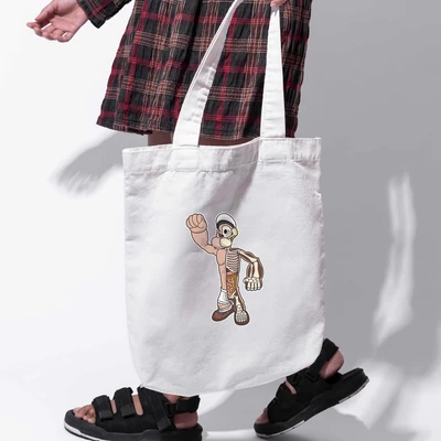 Túi vải tote bag của Chodole chất liệu túi canvas vải bố đẹp in hình độc đáo Half Skeleton - Popeye
