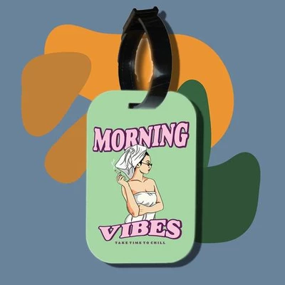 Thẻ hành lý cho túi xách balo du lịch in hình morning vibes take time to chill (nhiều màu)