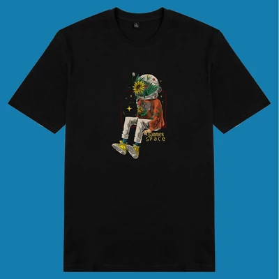 Áo thun tay ngắn unisex Chodole cho cả nam và nữ, chất liệu vải cotton in hình Summer Space