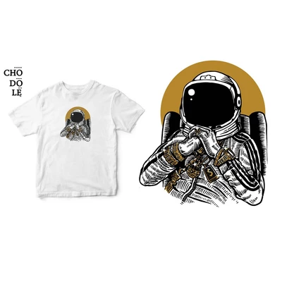 Áo thun ngắn tay unisex Chodole cho cả nam và nữ, chất liệu vải cotton in COTTON 100% IN HÌNH SPACE GANGSTER