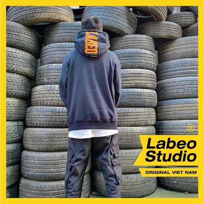 LB39 Áo hoodie text Labeo dáng rộng, áo local brrand oversize nỉ bông ấm, dày dặn