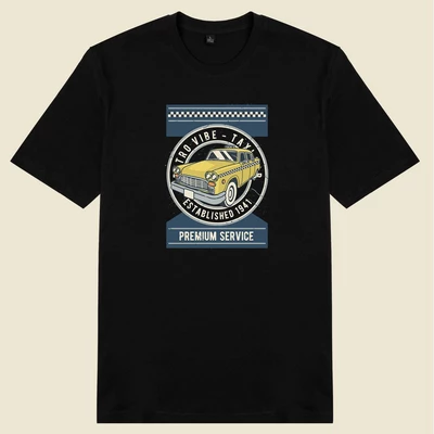 Áo thun ngắn tay unisex Chodole cho cả nam và nữ, chất liệu vải cotton in cotton 100% in hình Taxi - Retro Vibe