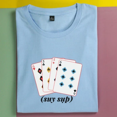 Áo thun tay ngắn unisex Chodole cho cả nam và nữ, chất liệu vải cotton in hình Suy sụp - Tết 2024 (nhiều màu)
