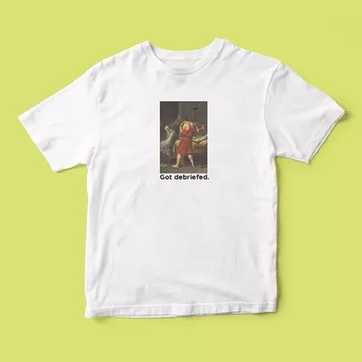 Áo thun tay ngắn unisex Chodole cho cả nam và nữ, chất liệu vải cotton in hình debrief classic cho các agency quảng cáo.