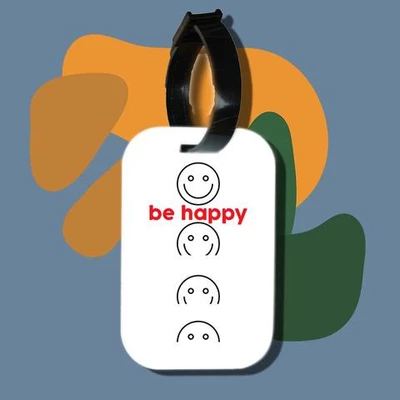 Thẻ hành lý chodole loại tag hành lý làm bằng gỗ ép cán nhựa cao cấp cho túi xách balo du lịch in hình be happy