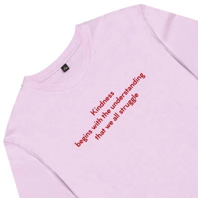Áo thun tay ngắn unisex Chodole cho cả nam và nữ, chất liệu vải cotton in chữ Kindness begins with understanding