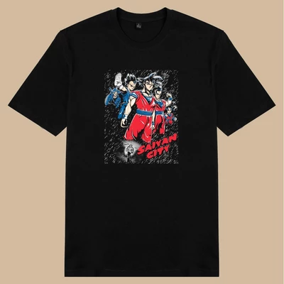 Áo thun ngắn tay unisex Chodole cho cả nam và nữ, chất liệu vải cotton in cotton in hình Dragonball - Saiyan city