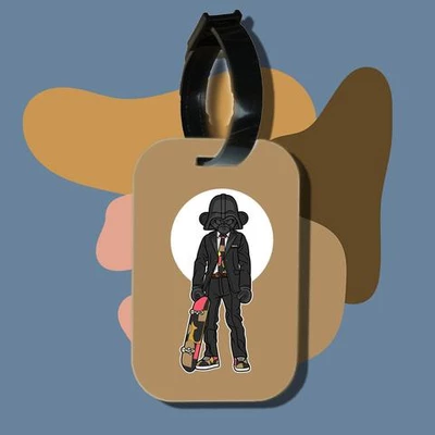 Thẻ hành lý cho túi xách balo du lịch in hình funky cartoon series - darth vader skateboard (nhiều màu)