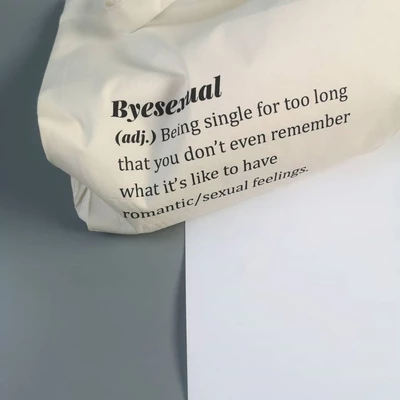 Túi vải tote bag của Chodole chất liệu túi canvas vải bố đẹp in chữ độc đáo ByeSexual