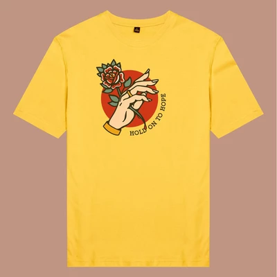 Áo thun ngắn tay unisex Chodole cho cả nam và nữ, chất liệu vải cotton in cotton in hình Hold on to hope