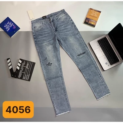 Quần jean nam dài, quần bò nam xanh thêu chữ chất vải jean bò co dãn chuẩn form slimfit dễ phối đồ [ẢNH THẬT TỰ CHỤP]