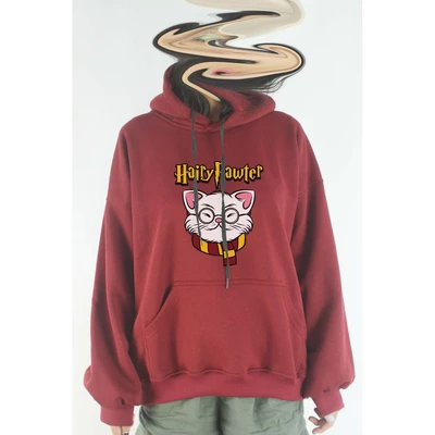  Áo khoác hoodie unisex cotton hình Cat Lover Series - Hairy Pawter (nhiều màu)