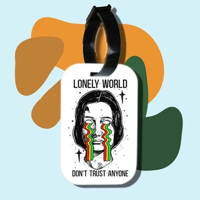 Thẻ hành lý chodole loại tag hành lý làm bằng gỗ ép cán nhựa cao cấp cho túi xách balo du lịch in hình lonely world