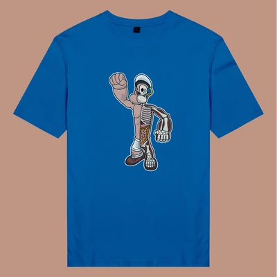 Áo thun tay ngắn unisex Chodole cho cả nam và nữ, chất liệu vải cotton in hình Half Skeleton series - Popeyes