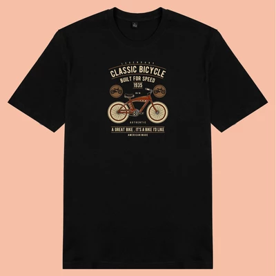Áo thun tay ngắn unisex Chodole cho cả nam và nữ, chất liệu vải cotton in hình  Classic Bicycle