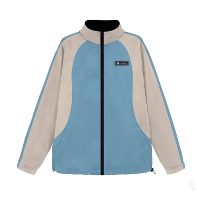 Áo Khoác Jacket Dù Unisex Form Rộng Local Brand iGB Basic Màu Xanh Dương Be